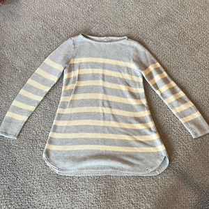 J. Jill White and Gray Striped Sweater